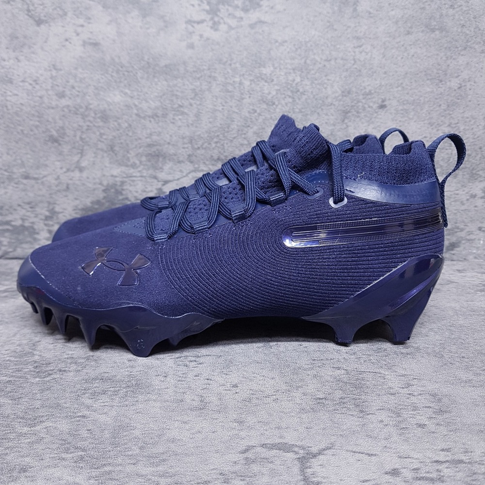 UNDER ARMOUR Spotlight Suede MC Football Cleats Mens 8.5 Womens 10 Navy Blue
